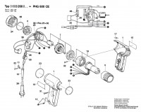 Bosch 0 603 268 803 Phg 600 Ce Hot Air Gun 220 V / Eu Spare Parts